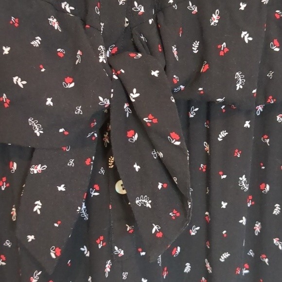 J. Jill Jumpsuit SM Jumpsuit Ditzy Rockabelly Button Front Tie Maxi Romper - Picture 10 of 12